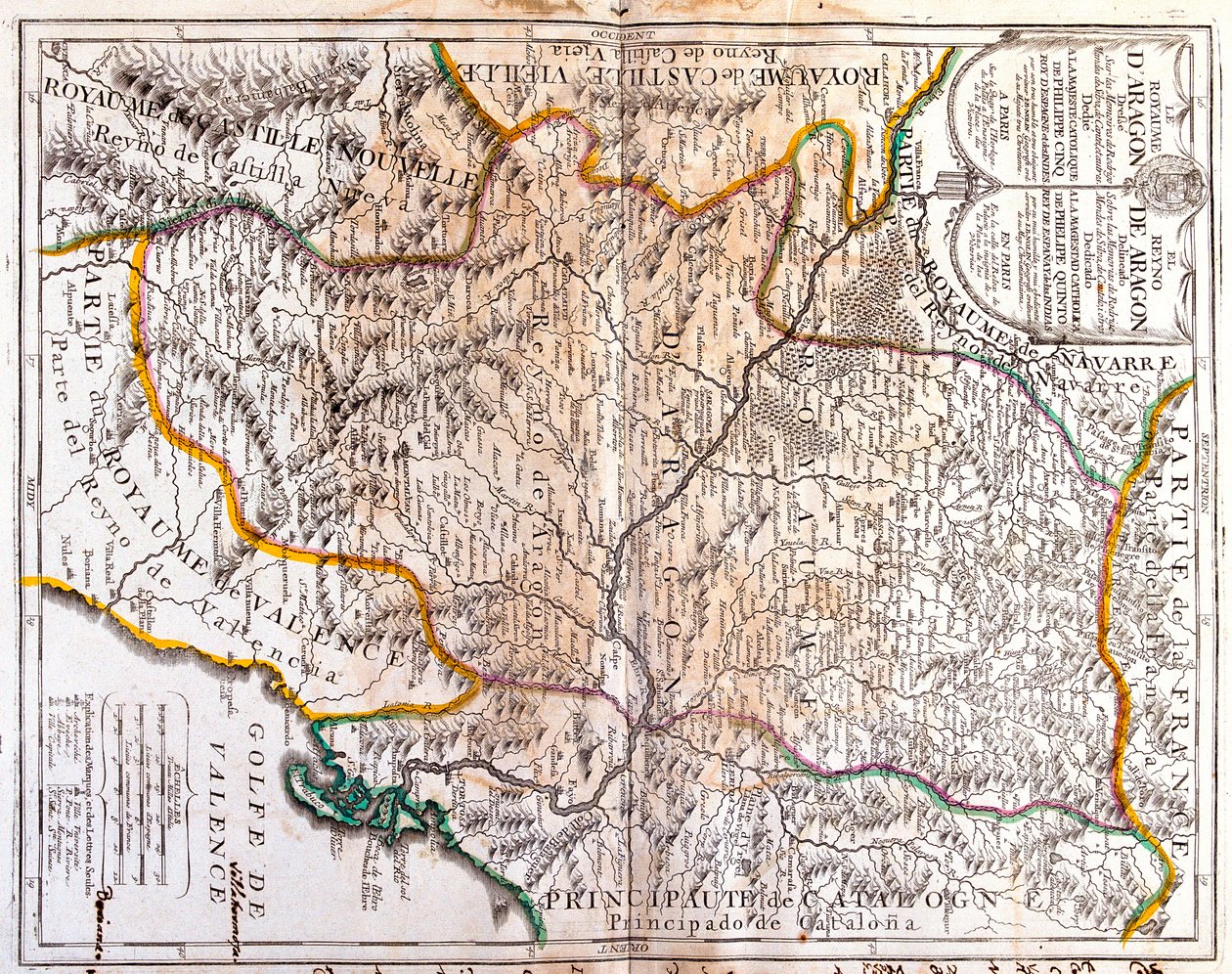 La Rioja, Navarra, Aragonie, Katalánsko, Valencie, Kastilie-La Mancha, Madrid, Kastilie a León, Španělsko od Jean-Baptiste Nolin