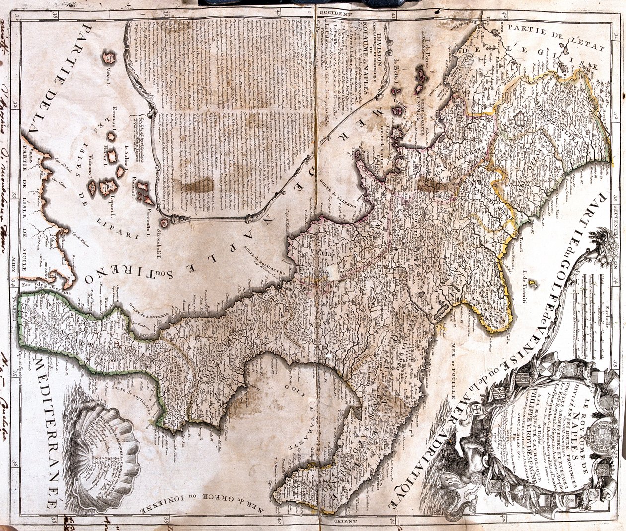 Lazio, Abruzzo, Molise, Apulia, Basilicata, Calabria, Campania, Itálie od Jean-Baptiste Nolin