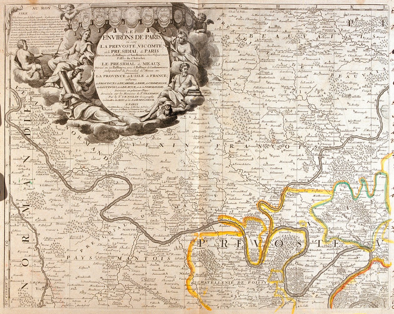 Paříž, Francie od Jean Baptiste Nolin