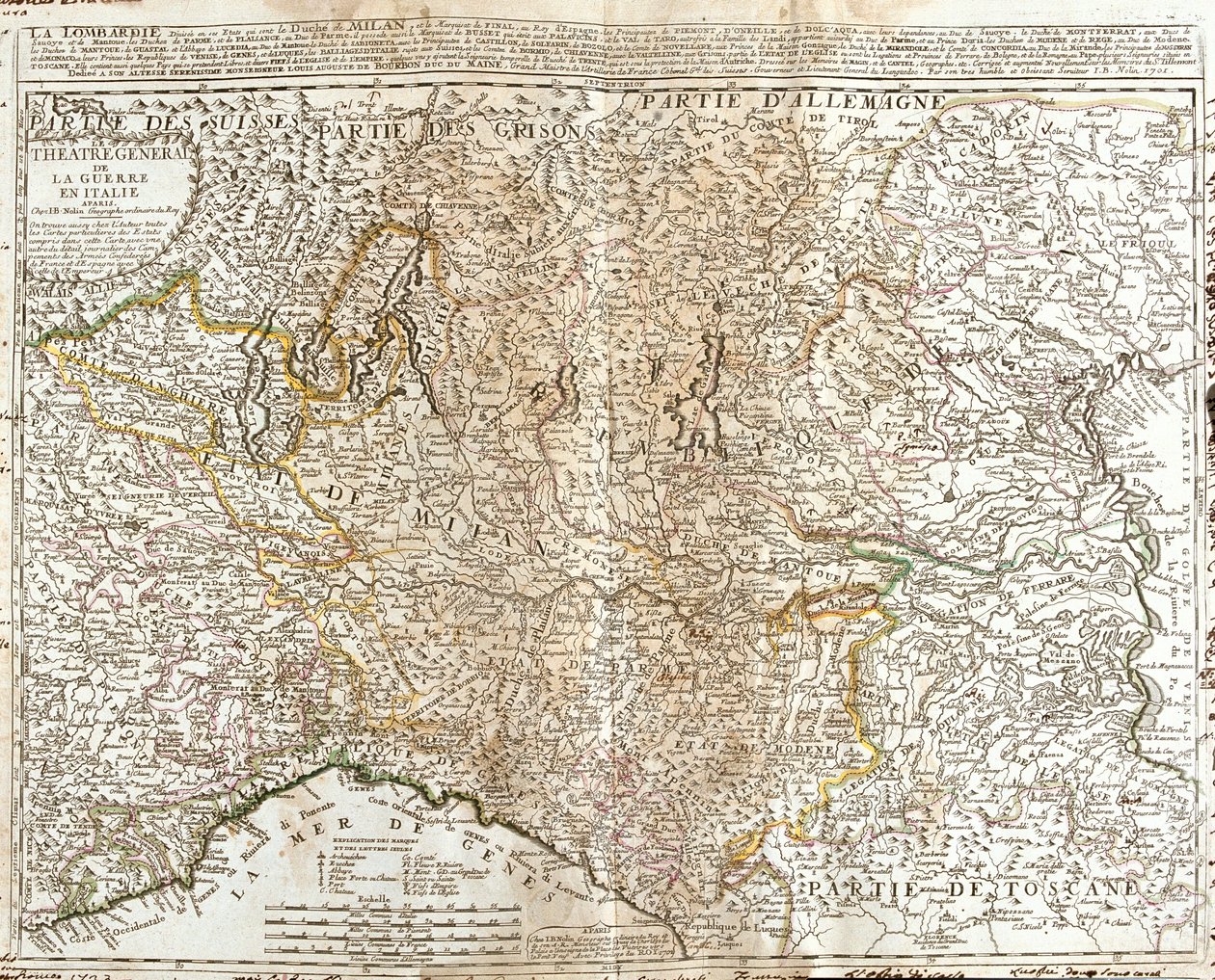 Švýcarsko (Kanton: Ticino), Itálie (Region: Údolí Aosty, Piemont, Lombardie, Trentino-Alto Adige, Benátsko, Friuli-Venezia Giulia, Emilia-Romagna, Toskánsko, Ligurie) od Jean Baptiste Nolin