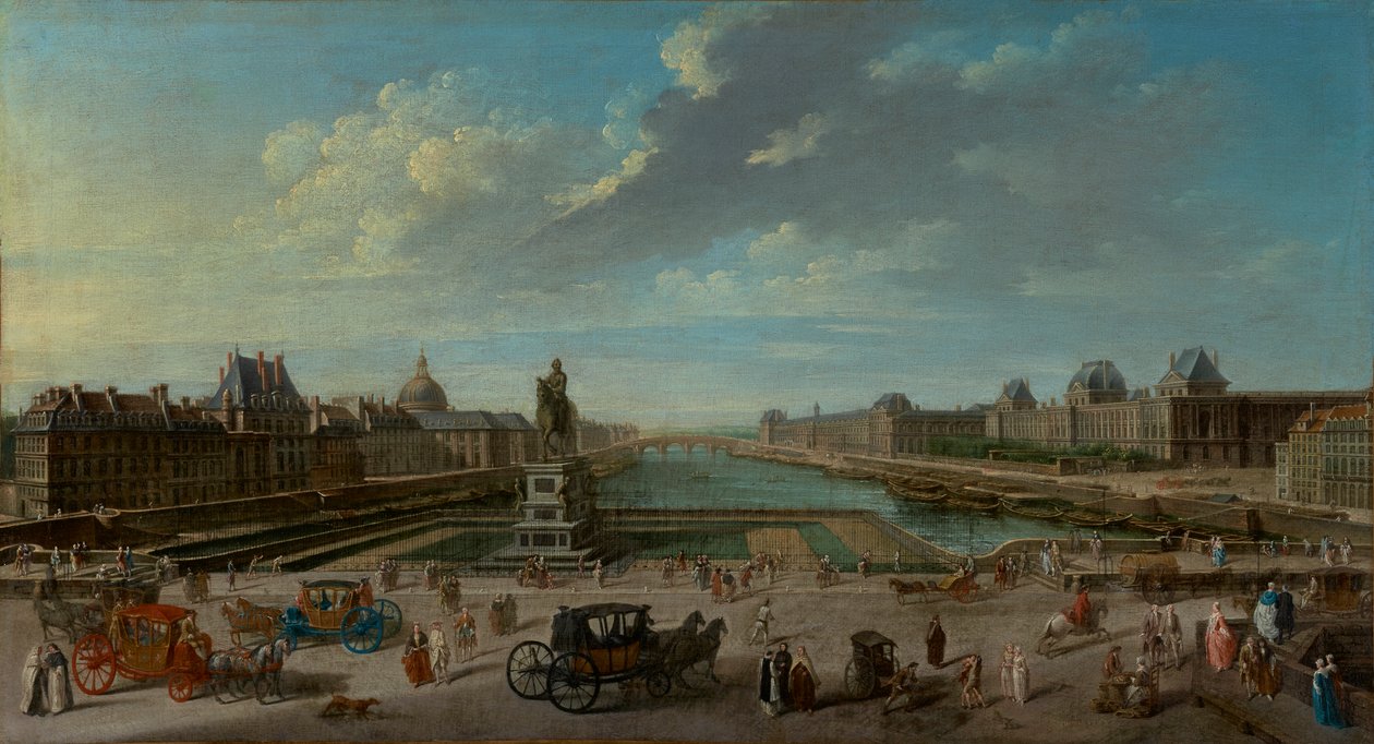 Pohled na Paříž z Pont Neuf od Jean Baptiste Raguenet
