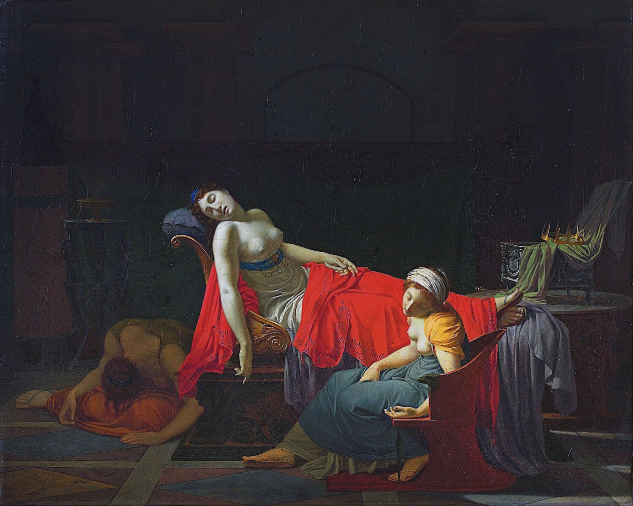 Kleopatřina smrt od Jean-Baptiste Regnault