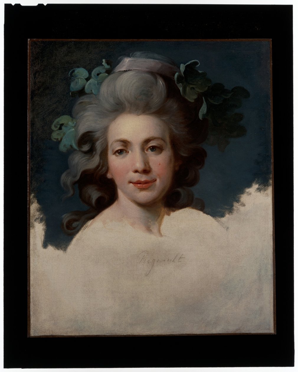 Portrét dámy (hlava ženy v masce Bacchante, nedokončený portrét) od Jean Baptiste Regnault