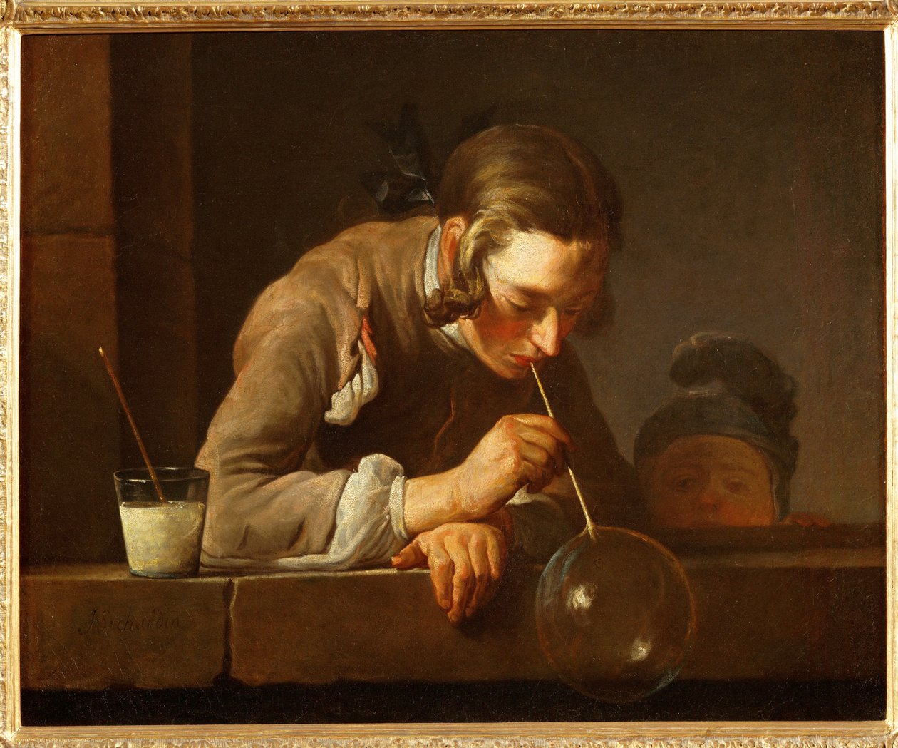 Foukání mýdlových bublin od Jean Baptiste Simeon Chardin