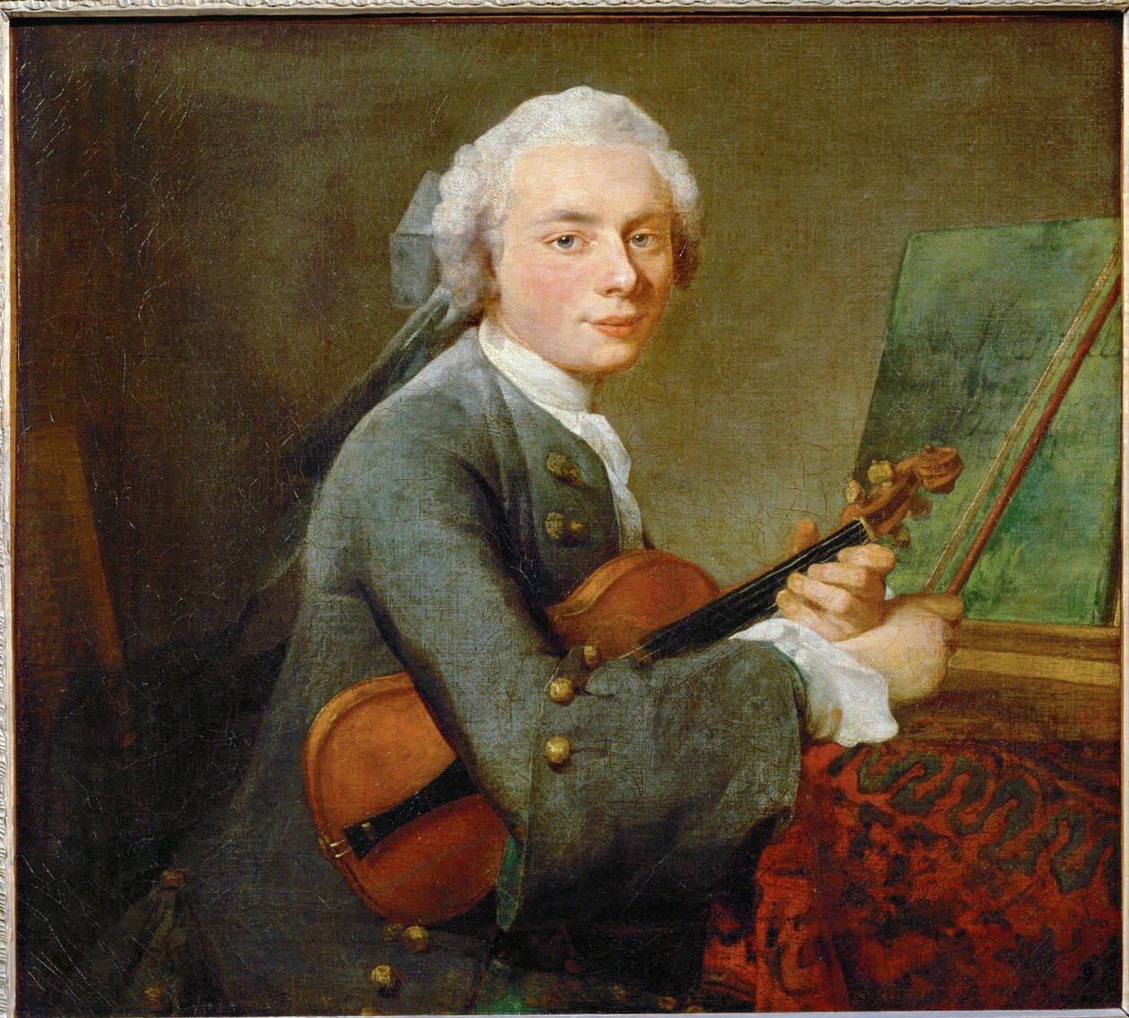 Le jeune homme au violon - mladý muž s houslemi ... od Jean Baptiste Simeon Chardin
