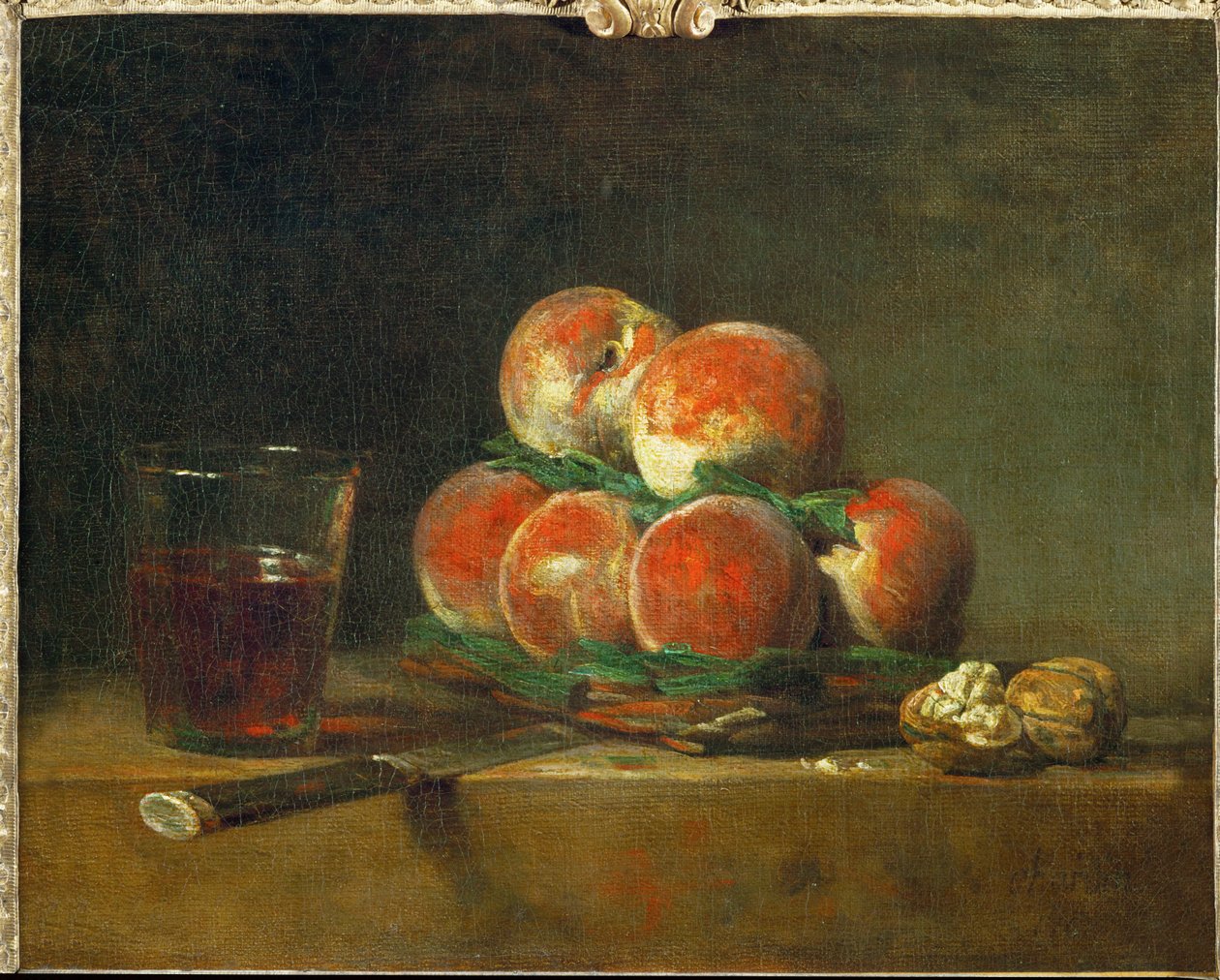 Panier de peches - košík s broskvemi ... od Jean Baptiste Simeon Chardin