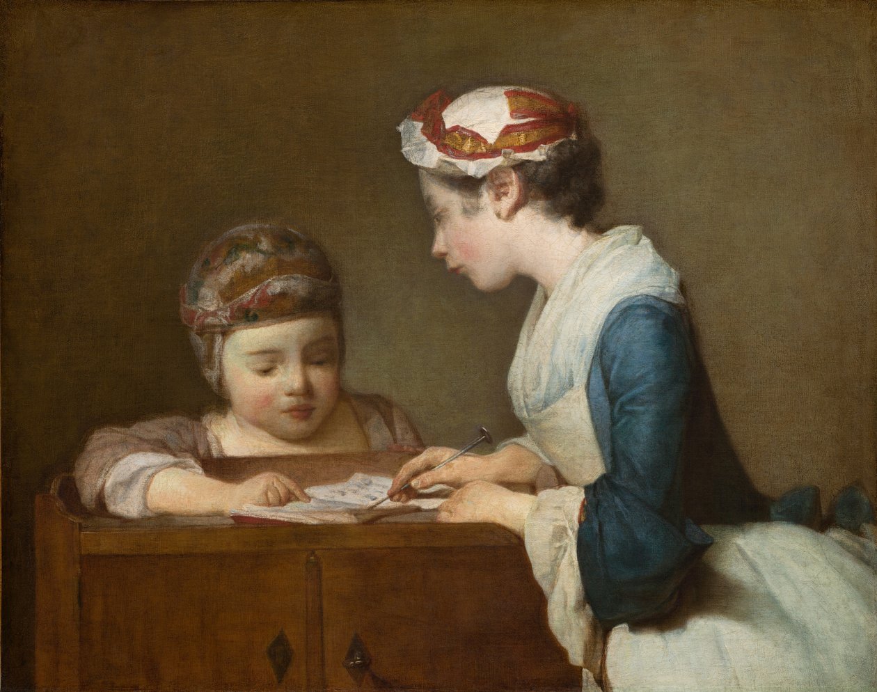 Malá školačka, po roce 1740 (olej na plátně) od Jean Baptiste Simeon Chardin