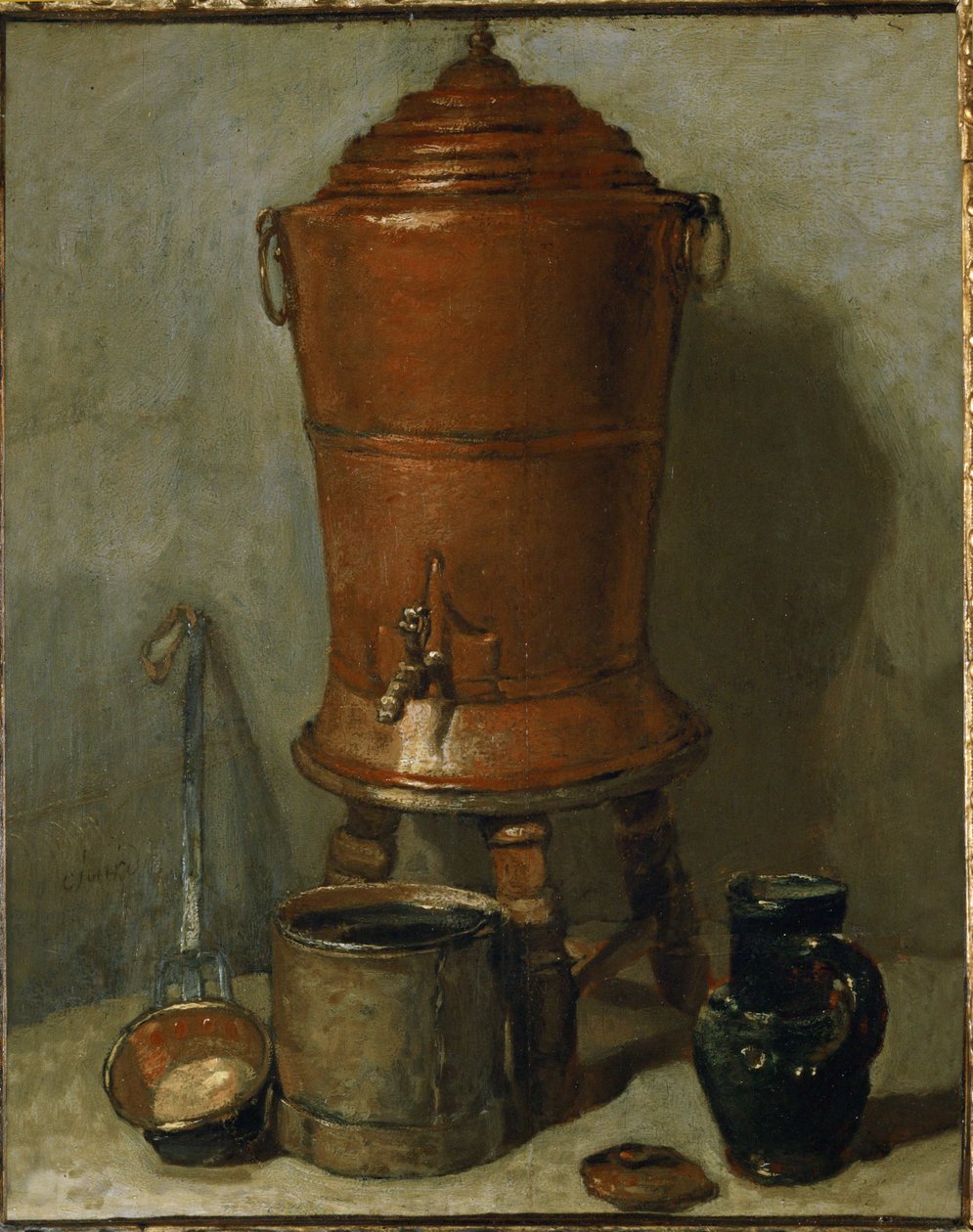 Měděná fontánka na pití ... od Jean Baptiste Simeon Chardin