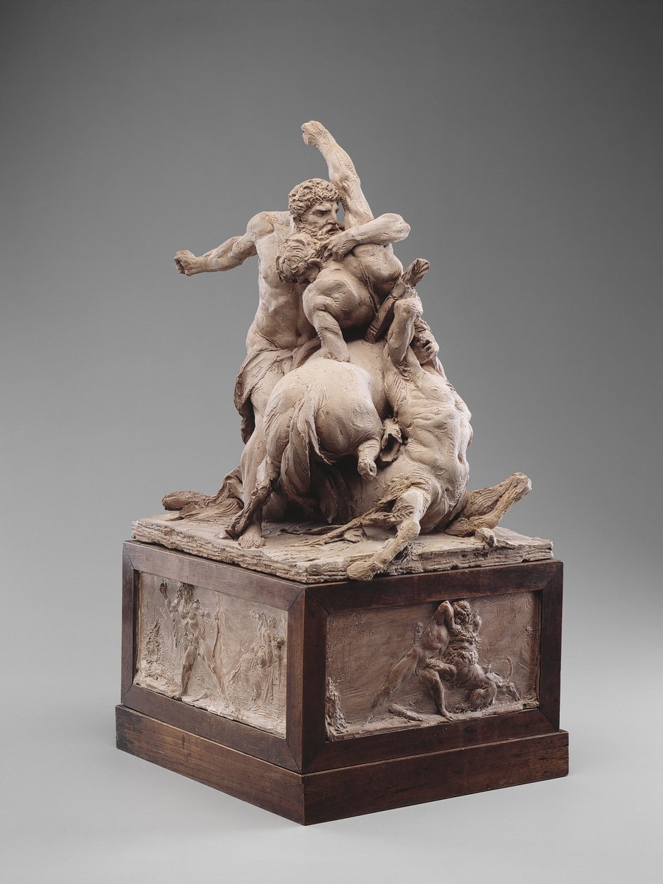 Hercules Fighting Two Kentaurs, c.1785 (terakota) od Jean Baptiste Stouf