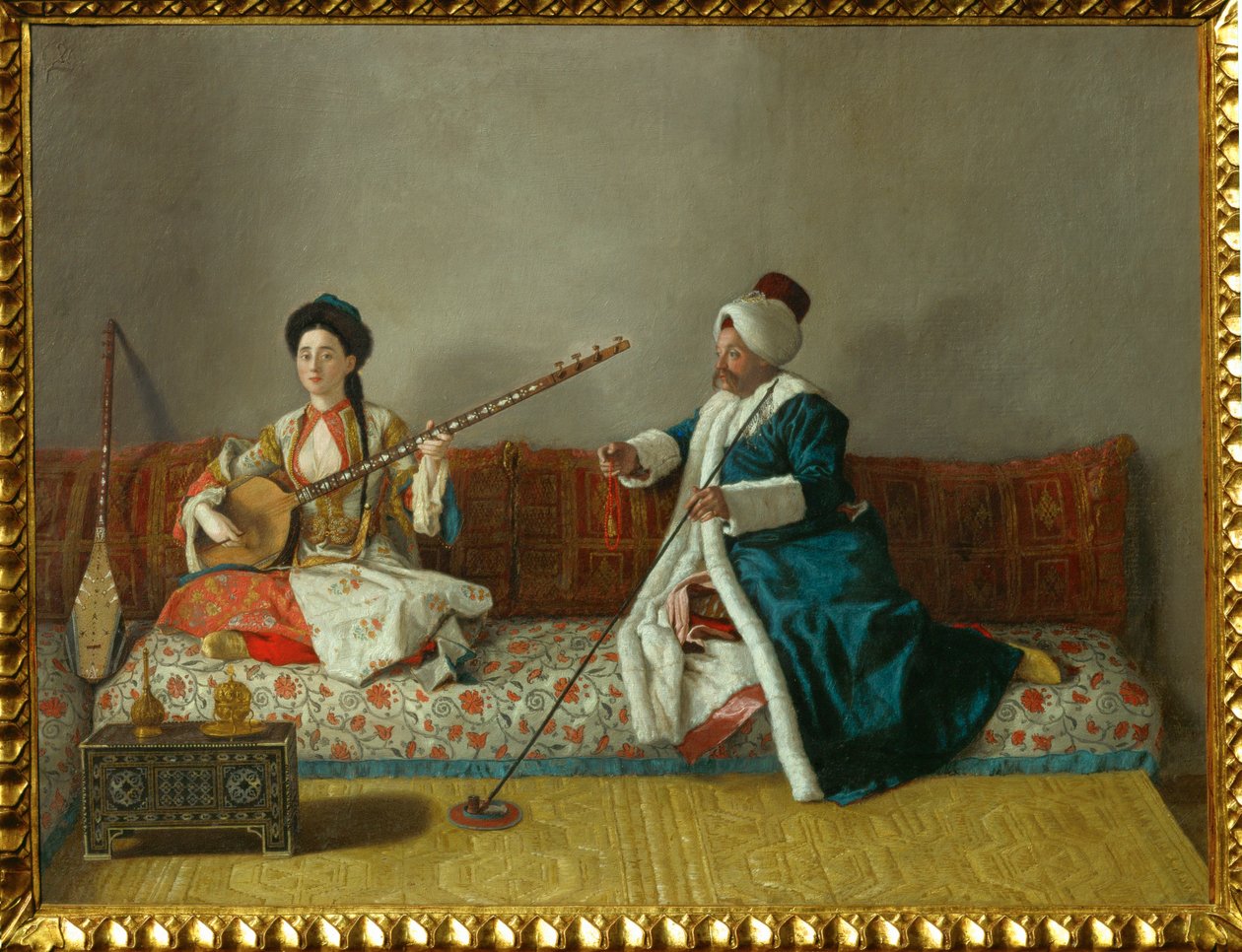 Pan Levett a paní Glavany v tureckém kroji ... od Jean Etienne (attr.to) Liotard