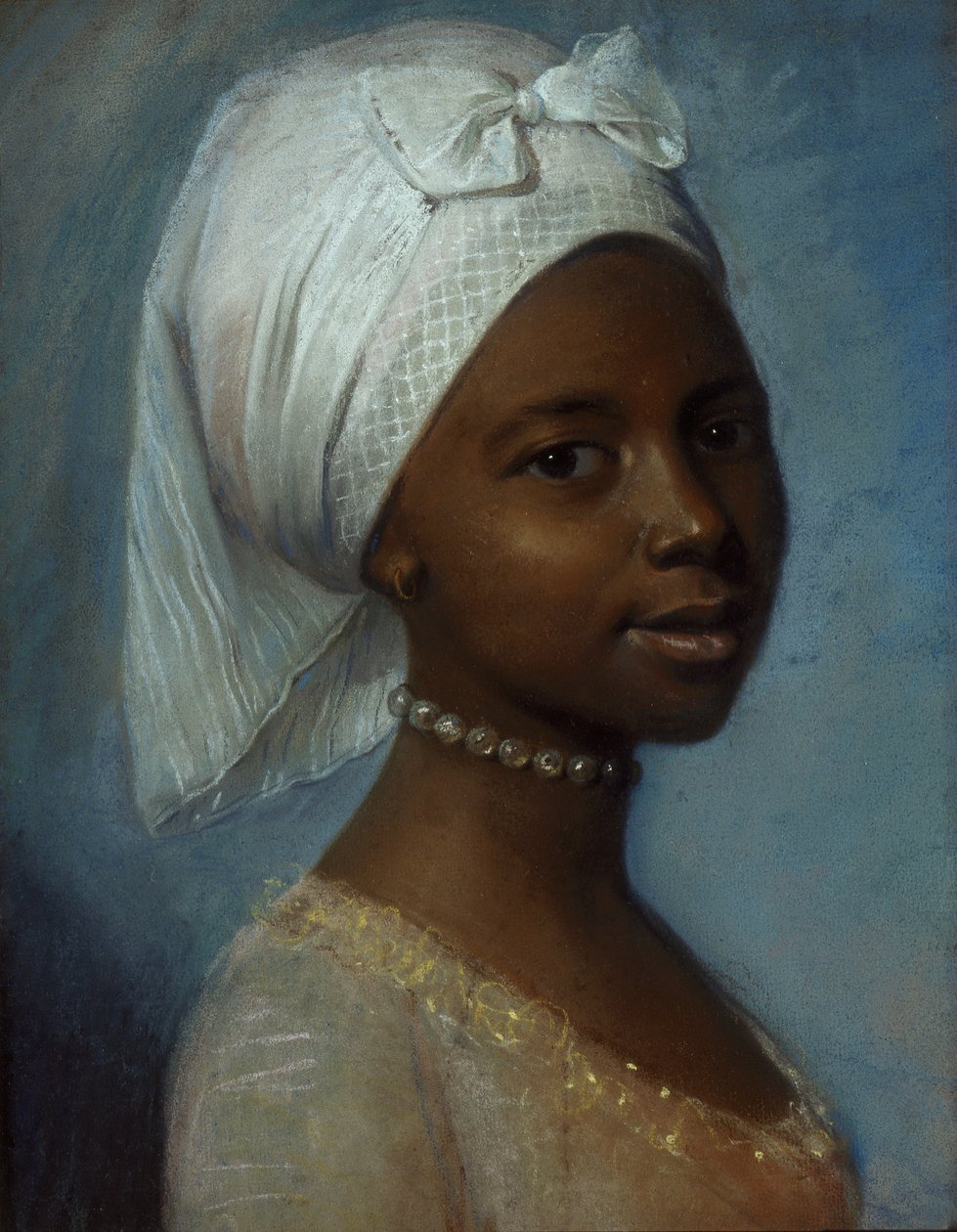 Portrét mladé ženy (pastel na papíře) od Jean Etienne (previously attr. to) Liotard