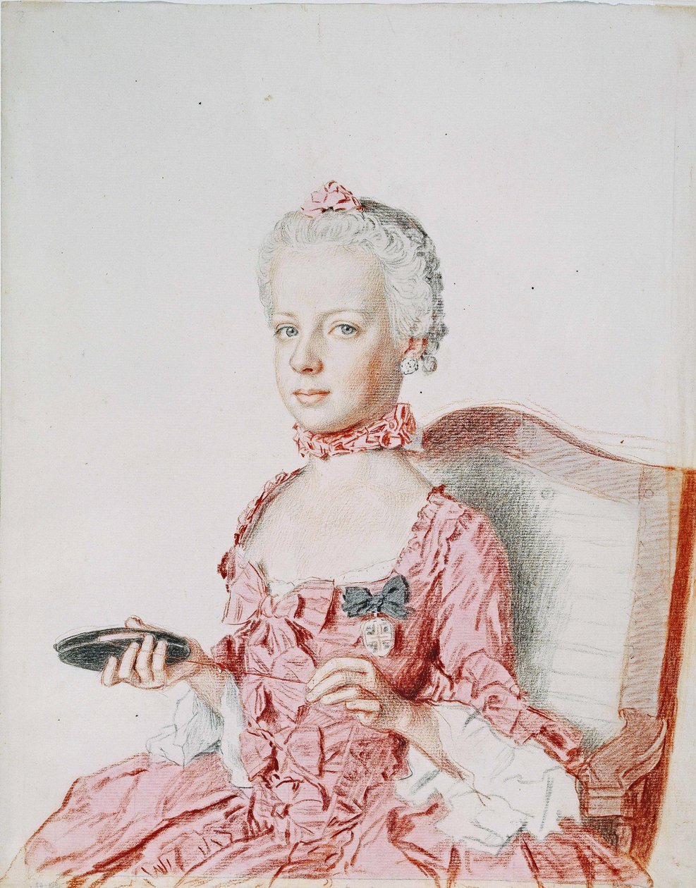 Marie Antoinetta, rakouská arcivévodkyně - Jean-Etienne Liotard (1702-1789). Tužka, akvarel, pastel na papíře od Jean Étienne Liotard