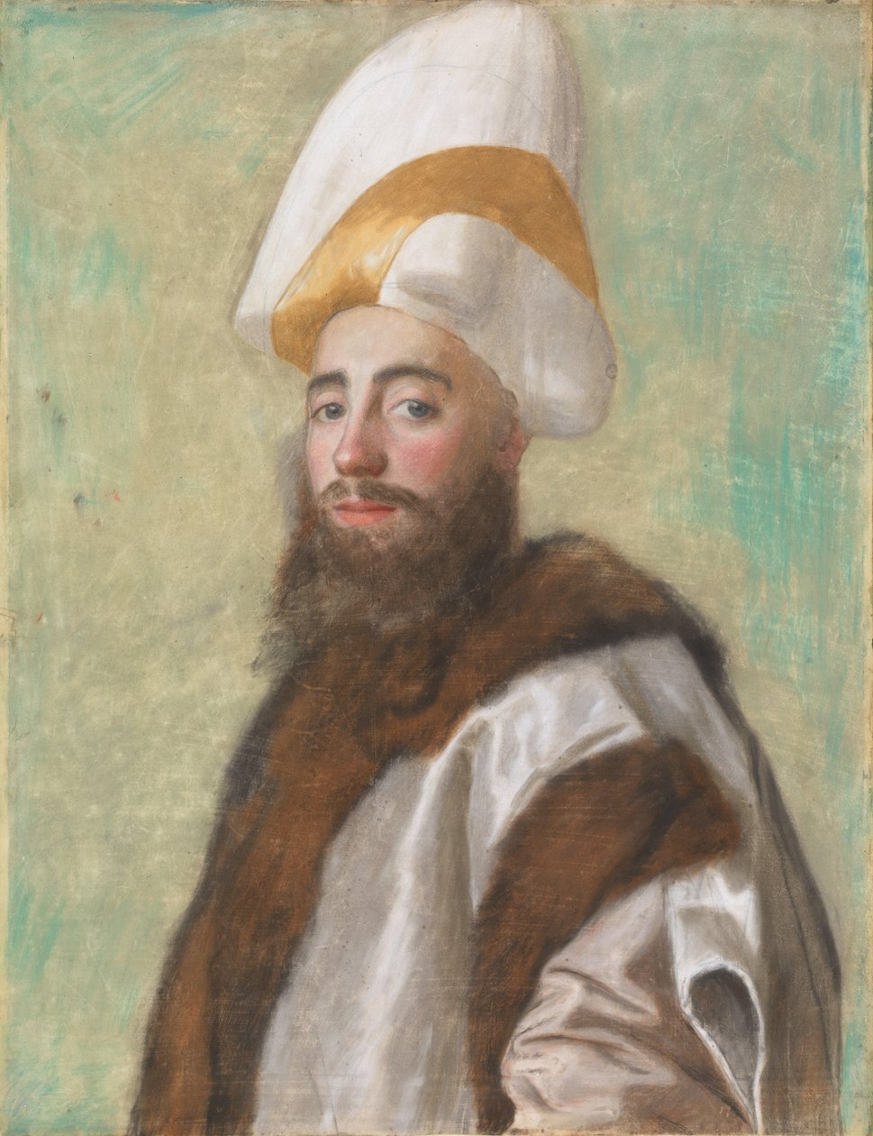 Portrét velkovezíra nebo Evropana v jeho šatech, cca 1741 (pastel na pergamenu) od Jean Étienne Liotard