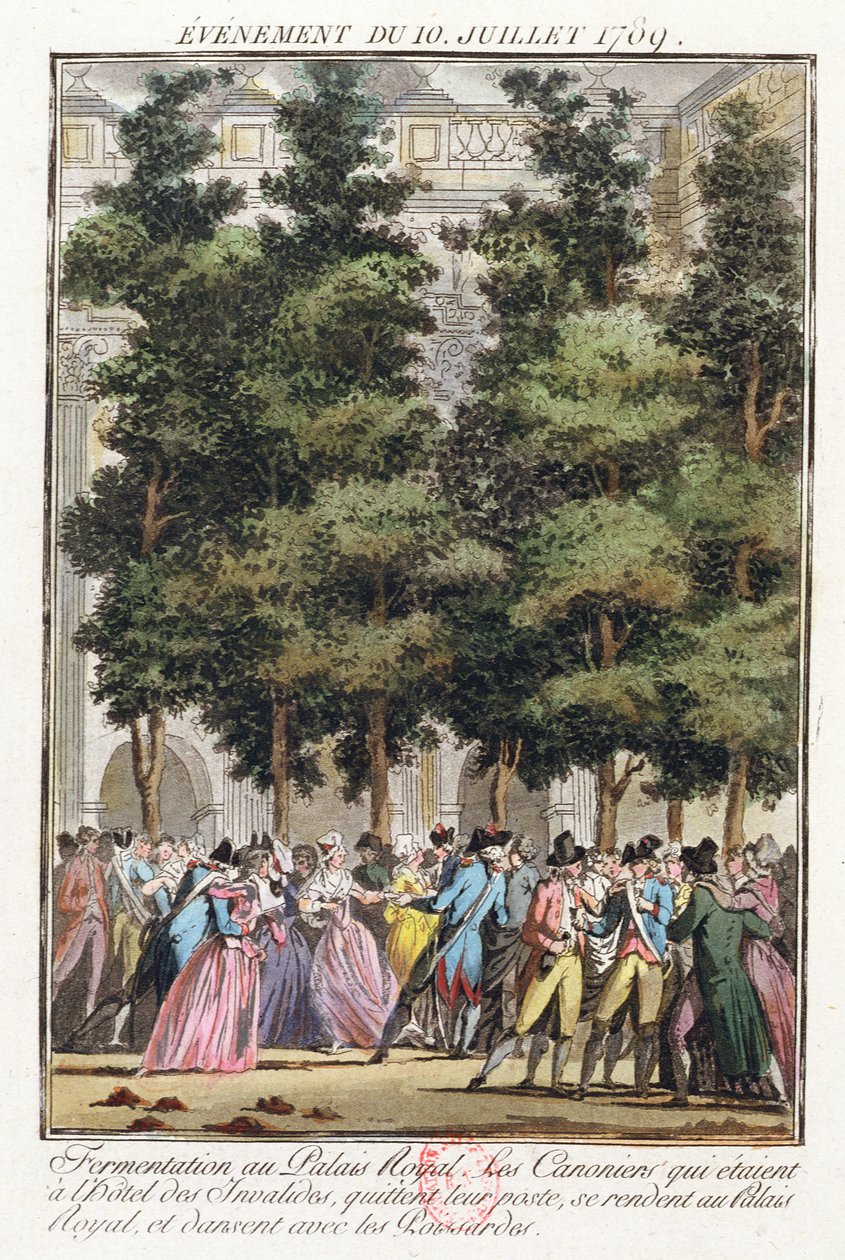 Kvašení v Palais-Royal 10. července 1789 od Jean Francois Janinet
