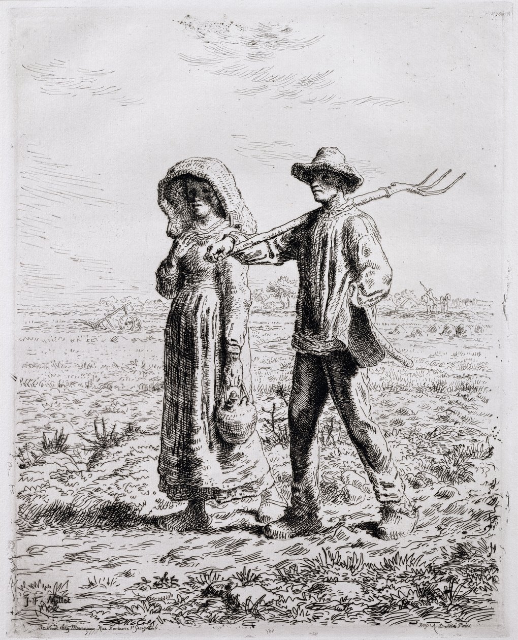 Odjezd do práce, 1863 od Jean-Francois Millet