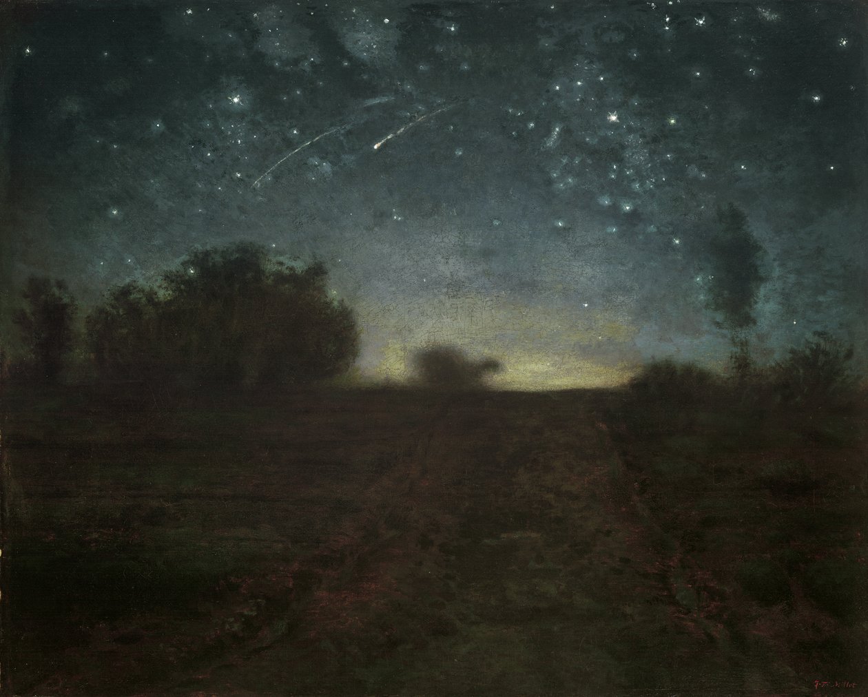 Hvězdná noc, kolem 1850-65 od Jean Francois Millet