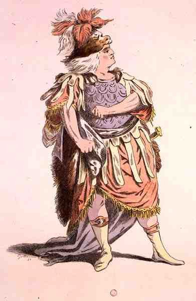 Monsieur Sarazin jako Theseus, v Phedre, Jean Racine (1639-99), faksimile A. Guillaumot Fils (barevná rytina) od Jean Francois (after) Janinet