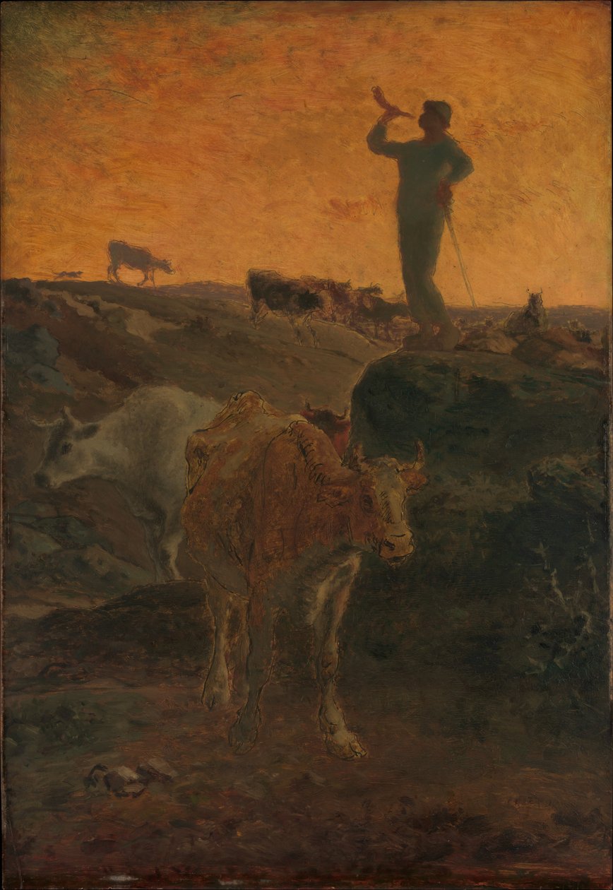 Die Kühe nach Hause rufen od Jean-Francois Millet