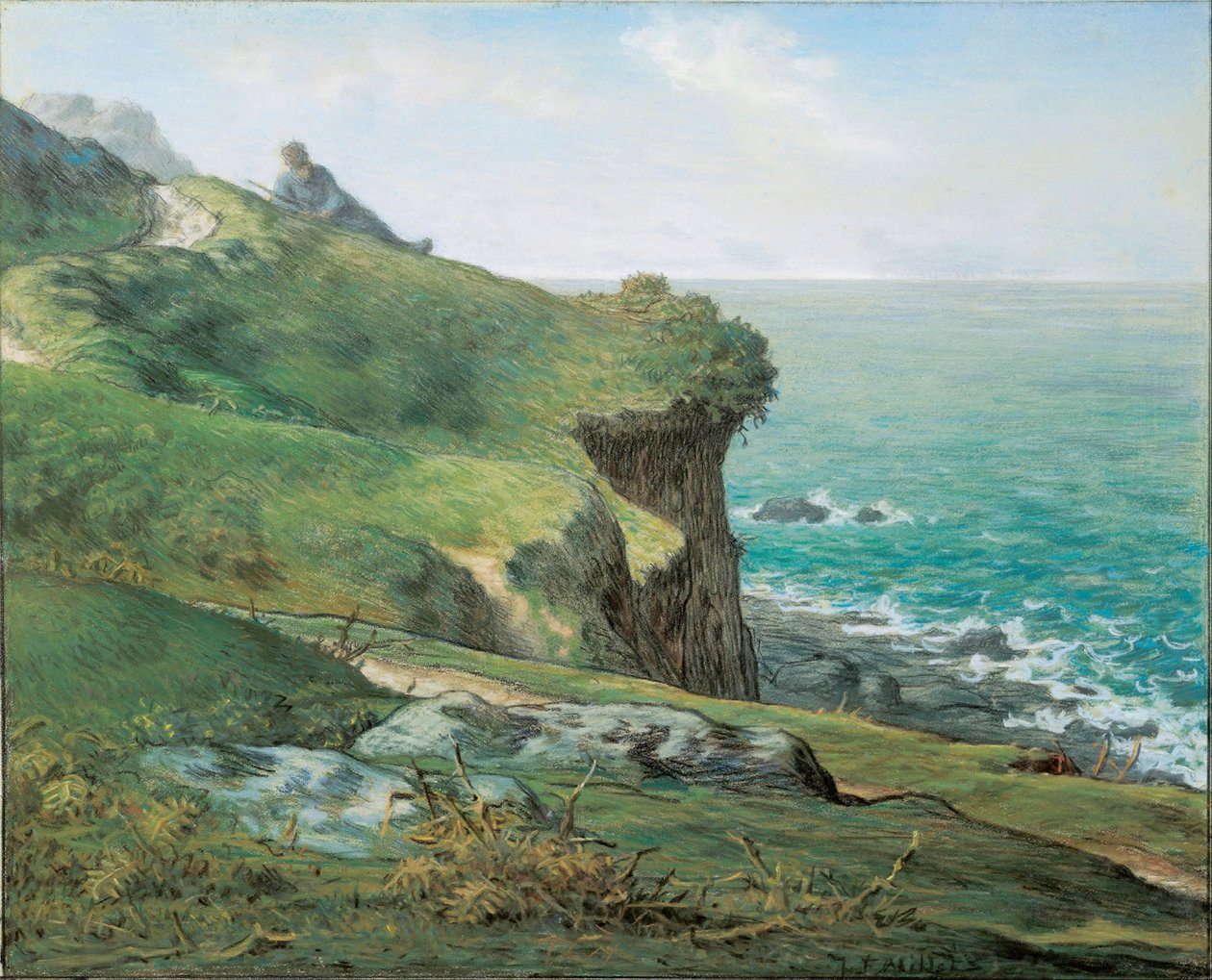 Cliffs at Greville par Millet, Jean Francois (1814-1875) od Jean Francois Millet