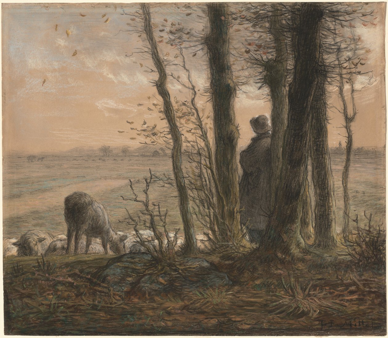 Padající listy od Jean-Francois Millet