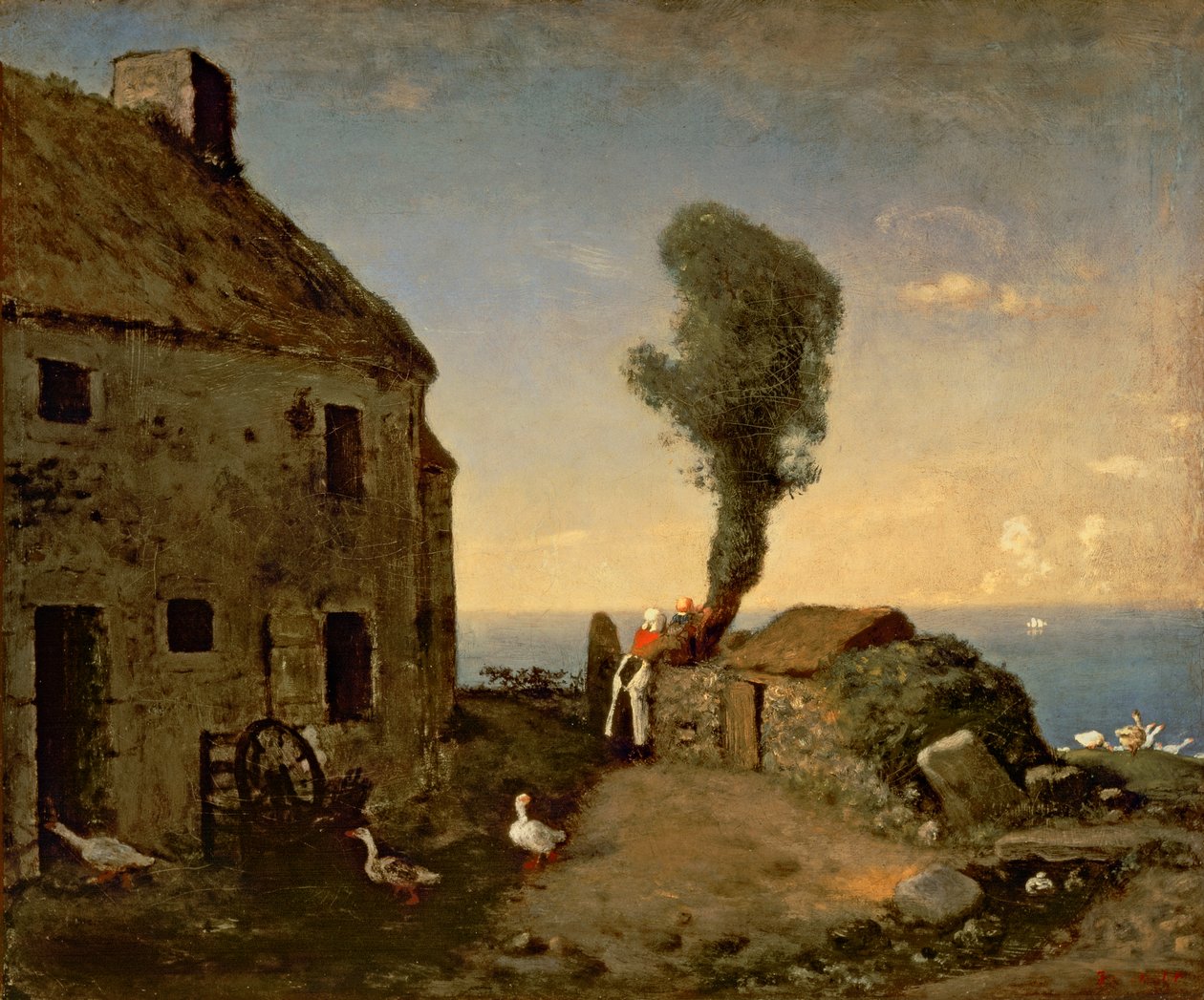 Milletův rodný dům v Gruchy, od Jean-Francoise Milleta (1814-1875), 46x56 cm. od Jean Francois Millet
