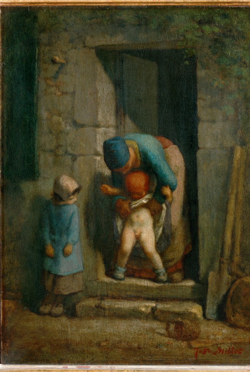 Mateřská opatrnost (malba na plátně) od Jean-Francois Millet