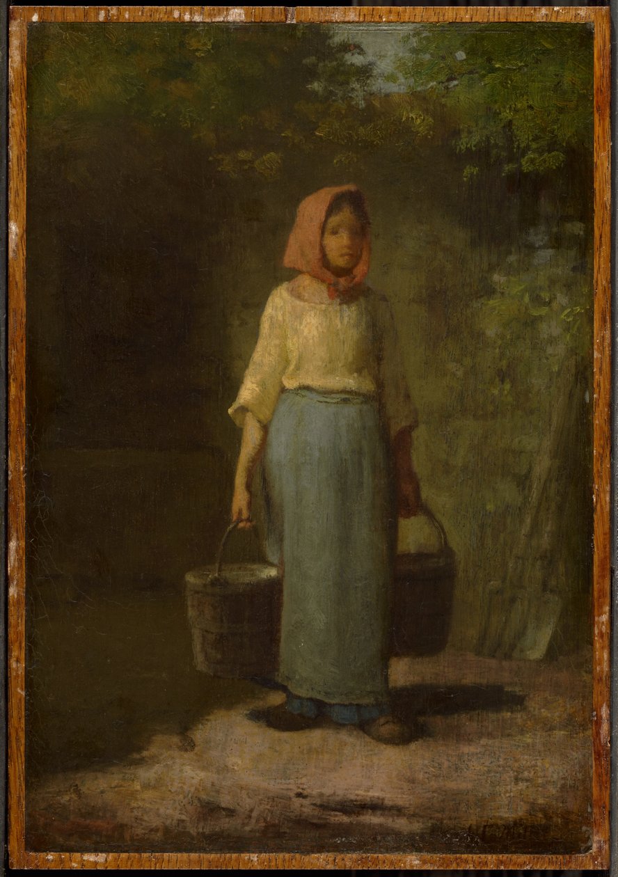 Bäuerin kehrt vom Brunnen zurück od Jean-Francois Millet