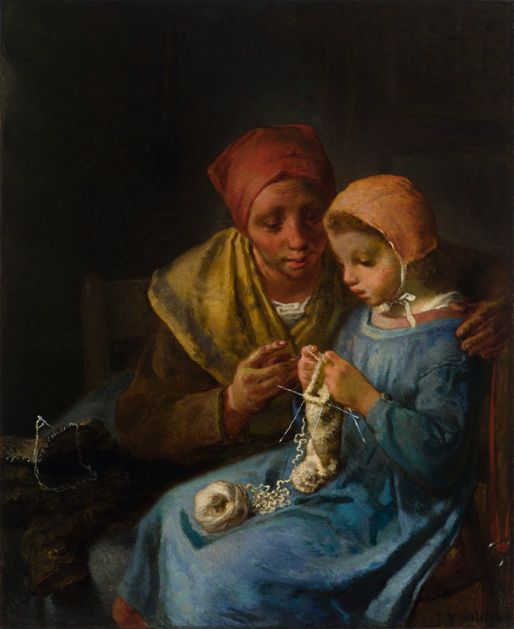 Lekce pletení od Jean-Francois Millet