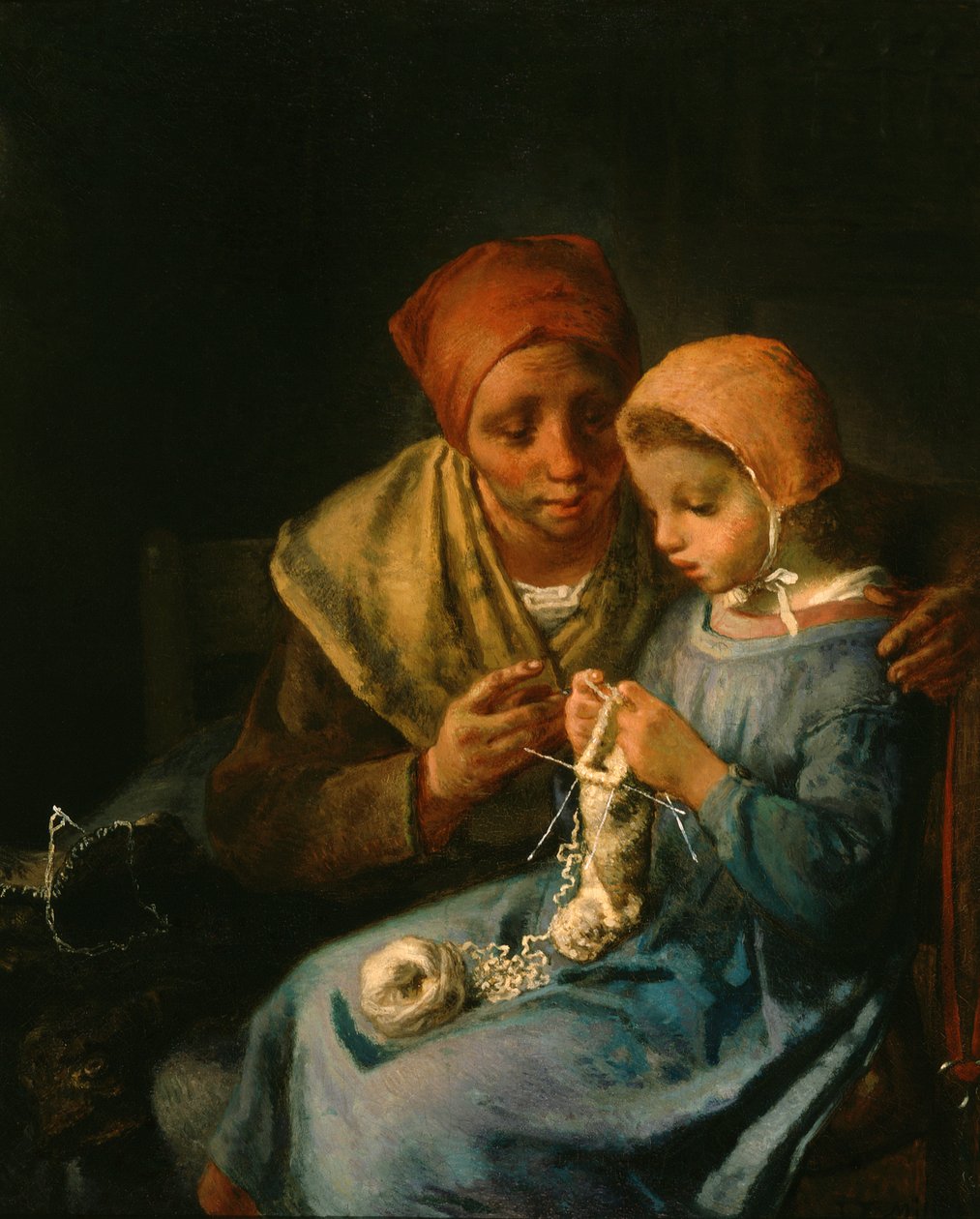 Lekce pletení od Jean Francois Millet