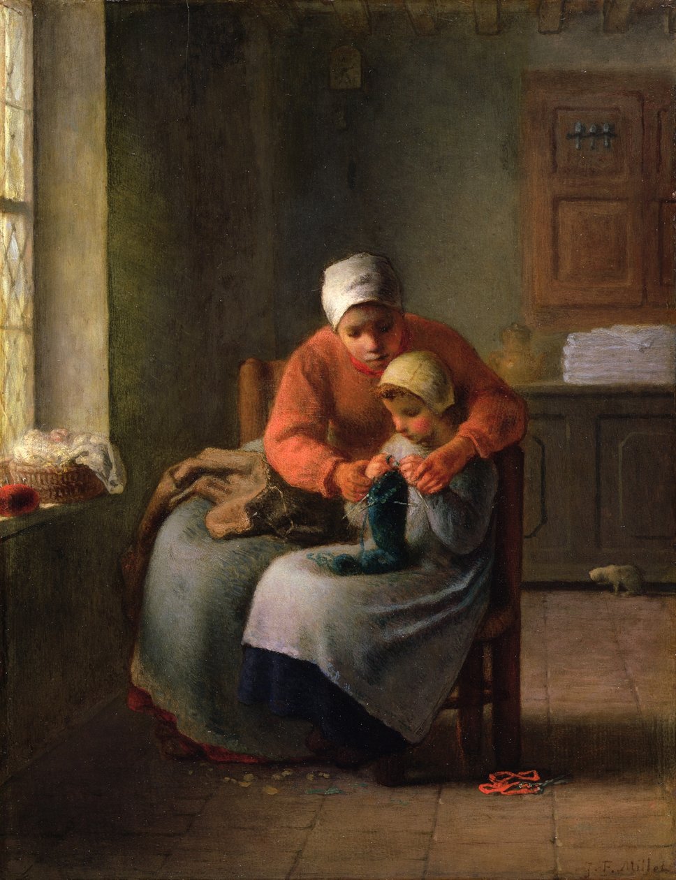 Lekce pletení od Jean-Francois Millet