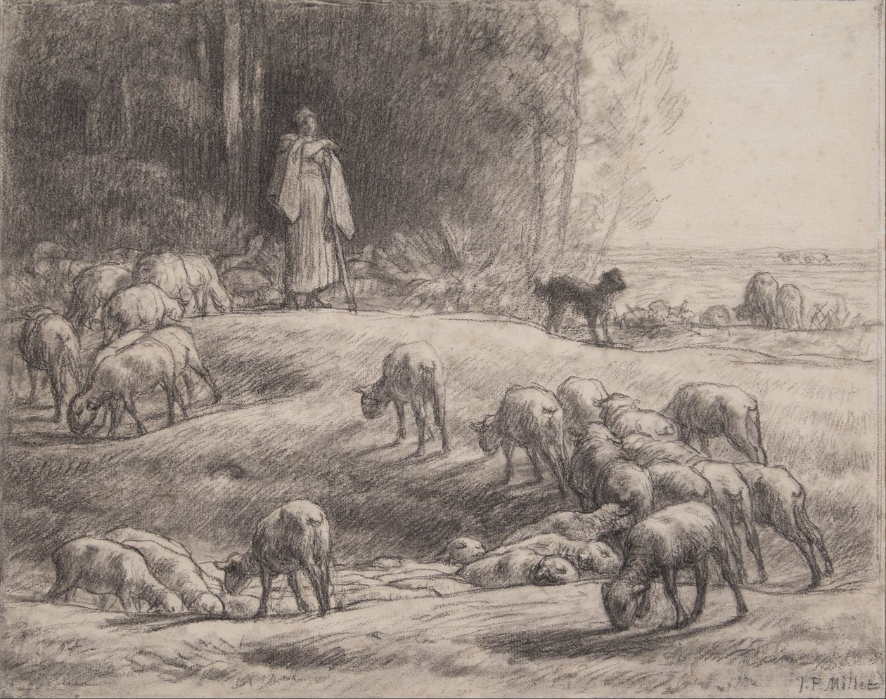 Pastýřka od Jean-Francois Millet