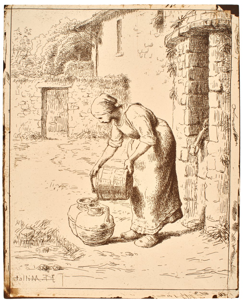 Frau leert einen Eimer od Jean-Francois Millet