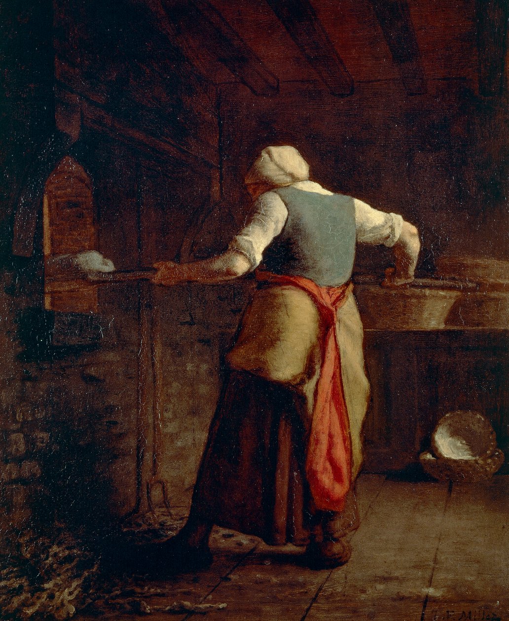 Žena pečící chléb (Femme cuisant the pain), od Jean-Francoise Milleta (1814-1875), 55x46 cm. od Jean Francois Millet