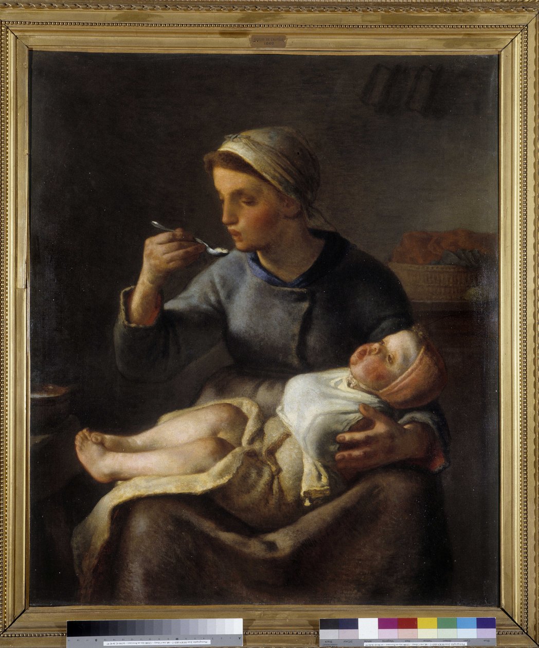 Žena dává svému dítěti jíst (Le kaše) od Jean Francois Millet