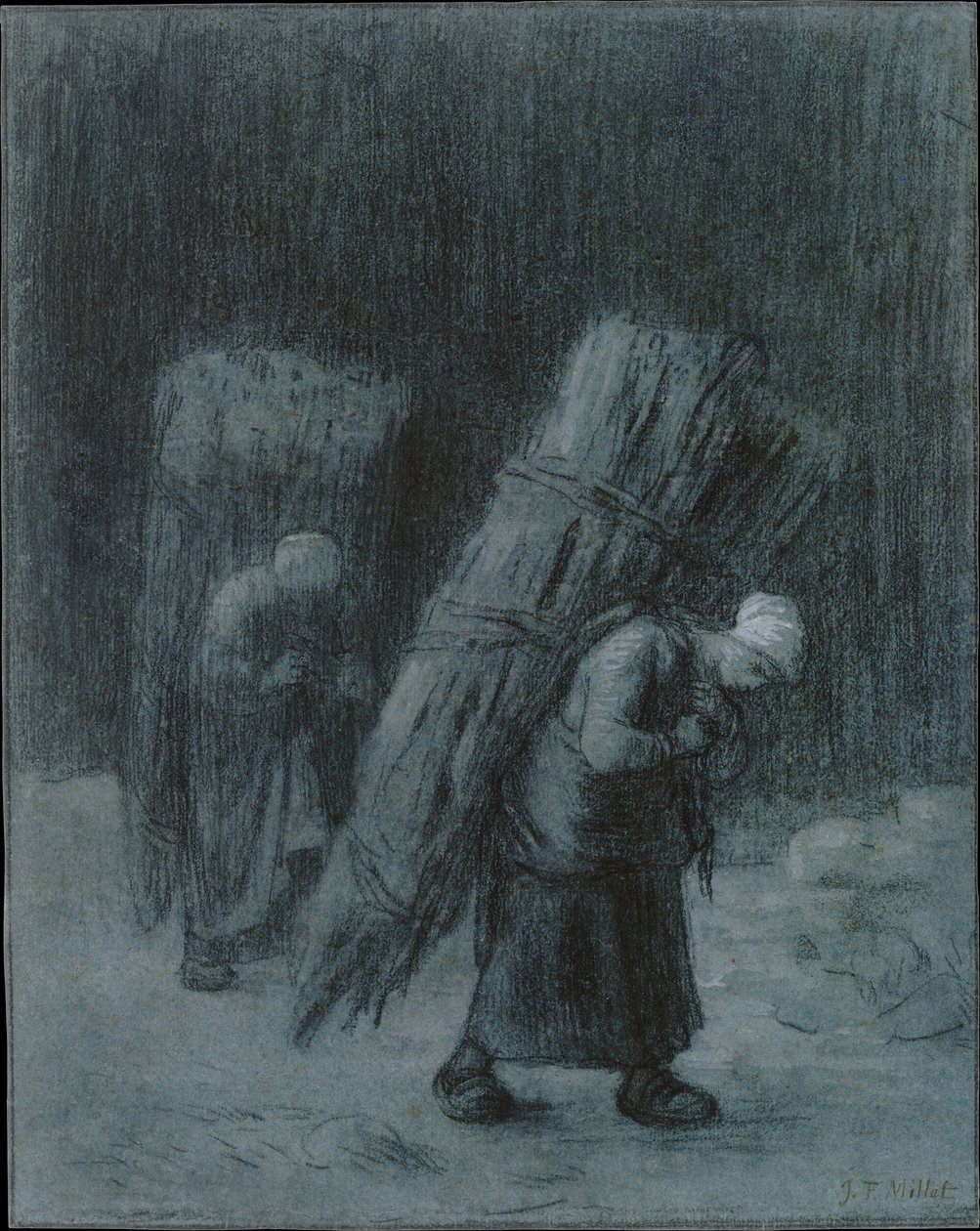 Ženy nesoucí otepě dříví od Jean-Francois Millet