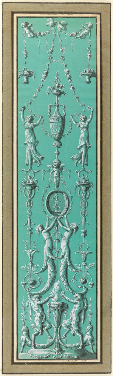 Panel Arabesques pro Hôtel de Salm, Paříž od Jean Guillaume Moitte