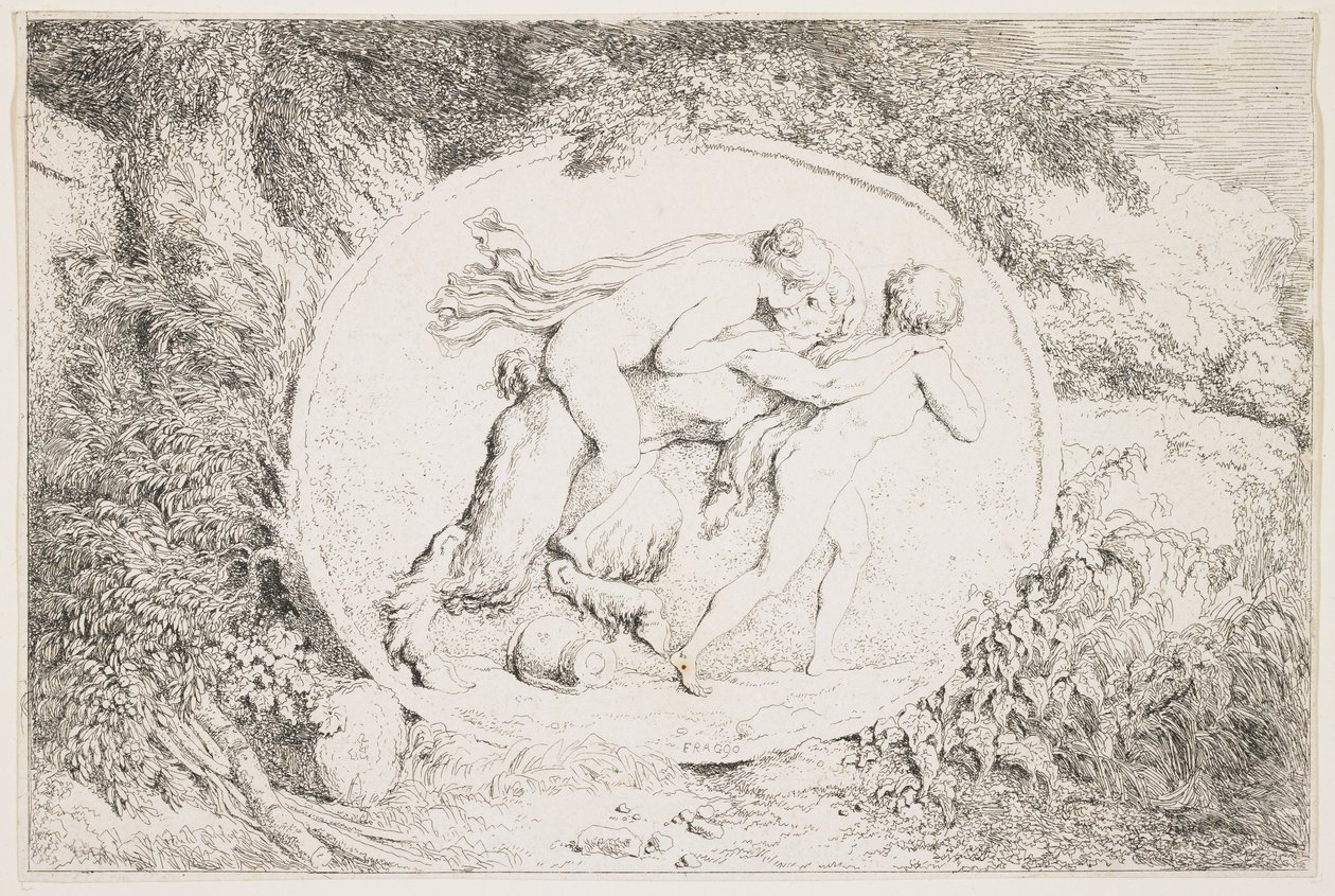 Nymfa na satyrovi, 1763 od Jean Honore Fragonard