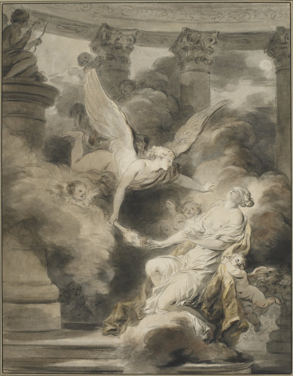 Oběť růže, c. 1775-1780 od Jean Honore Fragonard