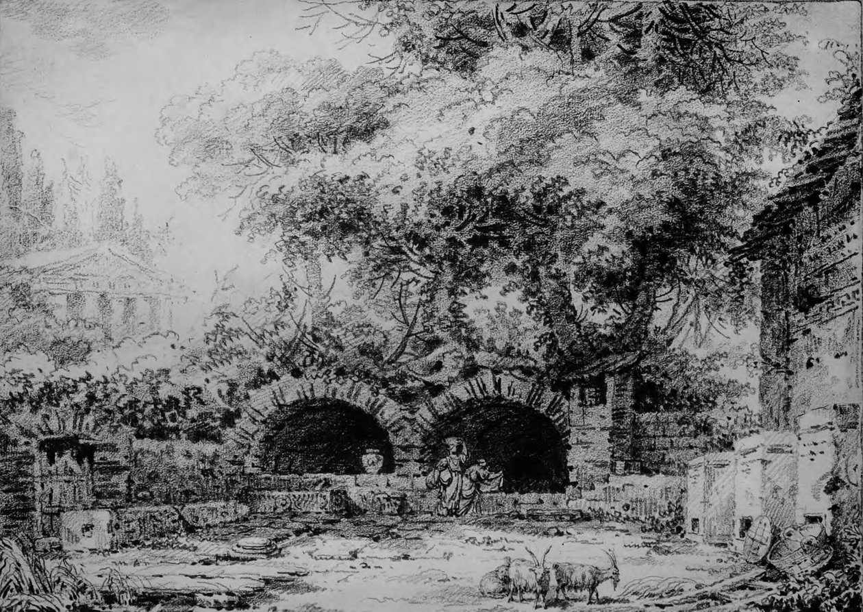 Krajina se zříceninami od Jean-Honore Fragonard