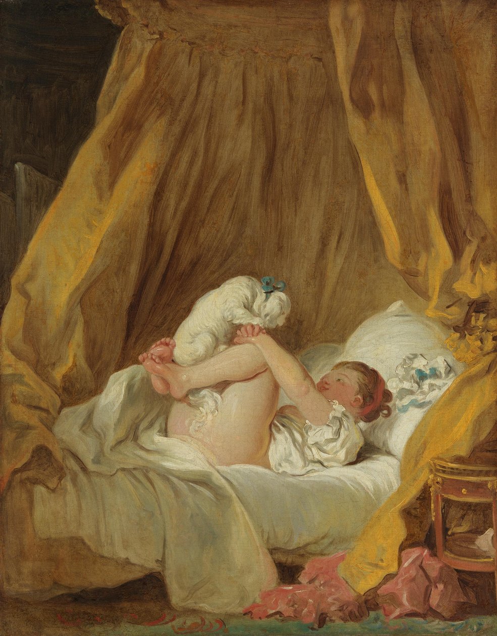 Mädchen mit Hund od Jean-Honore Fragonard