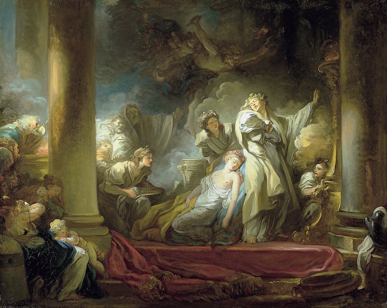 Oběť Caliroe od Jean-Honore Fragonard