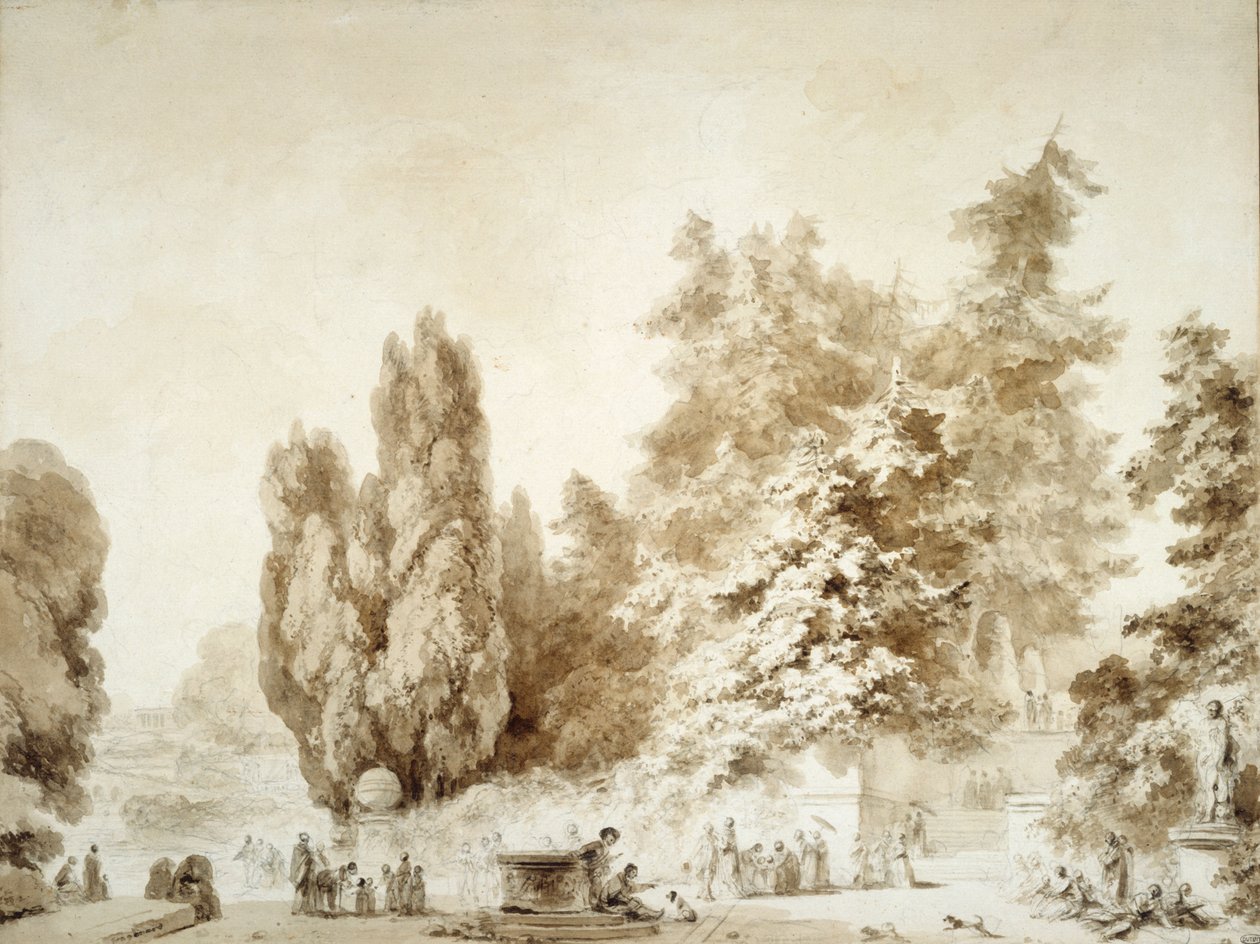 Ein italienischer Park od Jean-Honore Fragonard