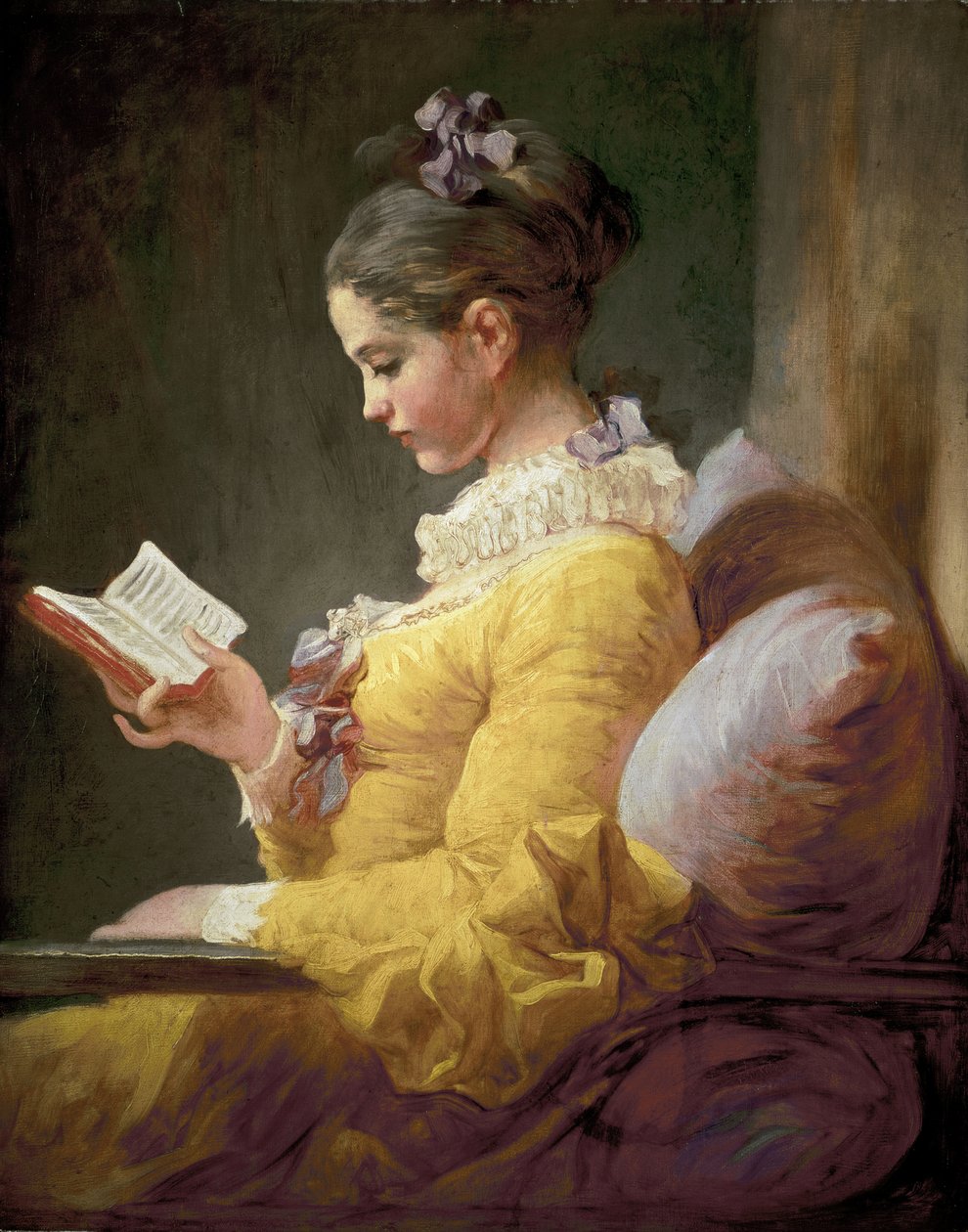 Young Girl Reading, kolem roku 1770 od Jean Honore Fragonard