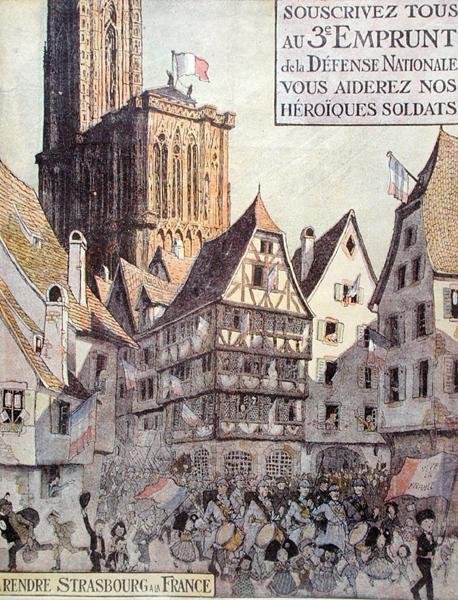 Plakát propagující třetí půjčku na obranu státu, vydanou na pomoc Alsasku v první světové válce od Jean Jacques Waltz