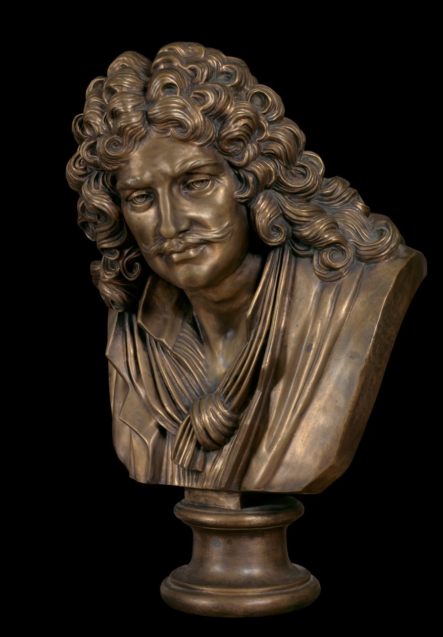 Bronzová busta Moliéra od Jean-Jacques Caffieri