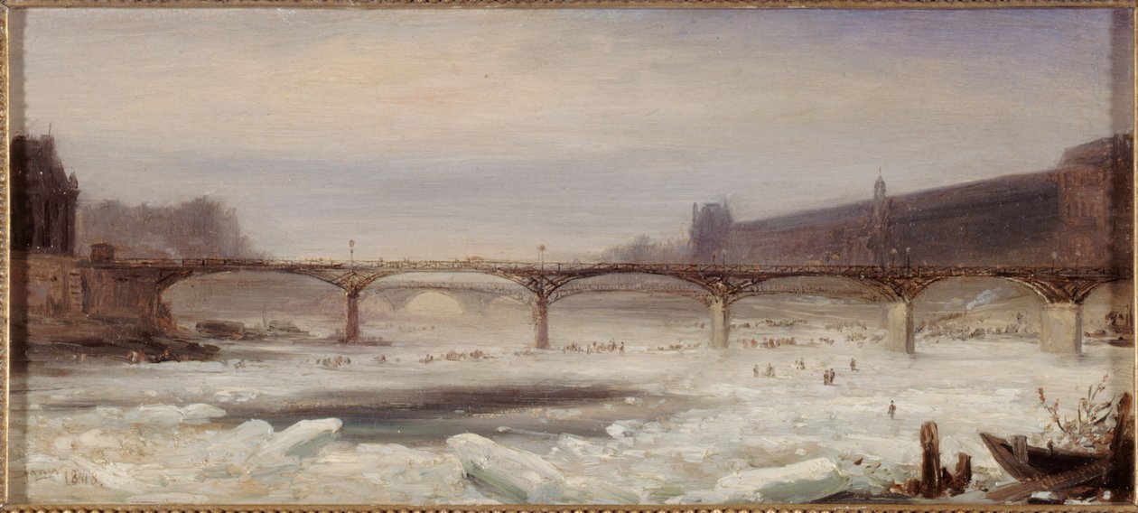 Seina a Pont des Arts, leden 1848 od Jean Jacques Champin