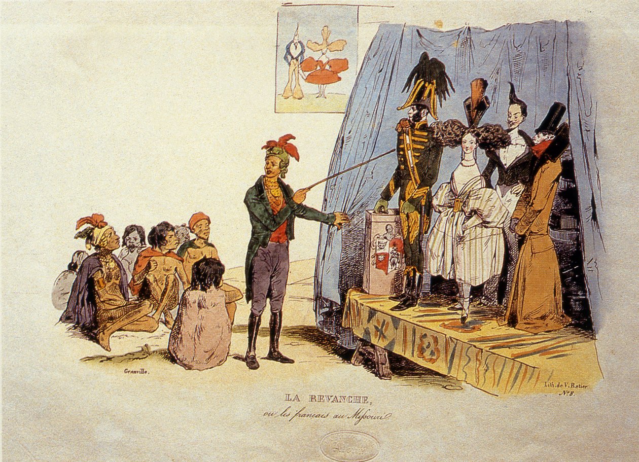 Pomsta nebo Francouzi v Missouri, 1829 od Jean Jacques Granville