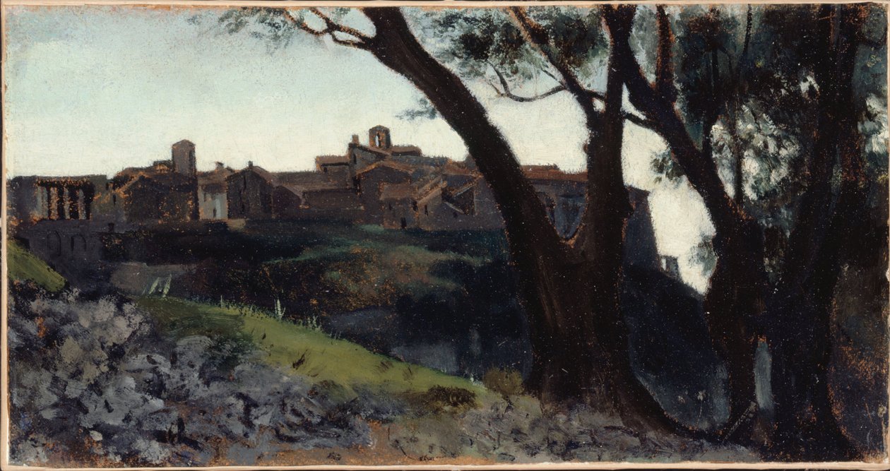 Italská krajina. Vesnice za soumraku, mezi lety 1859 a 1860 (olej) od Jean Jacques Henner