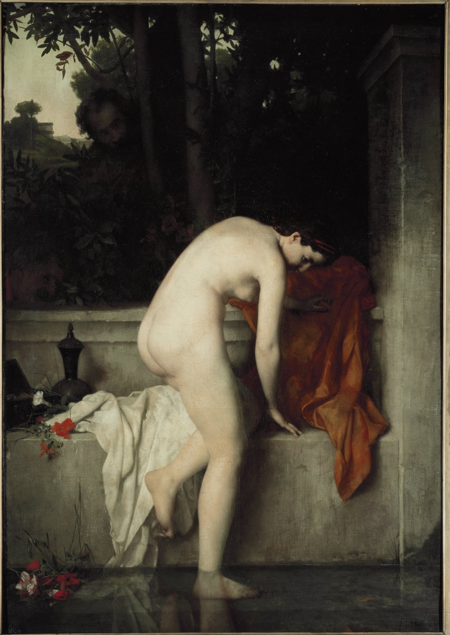 Cudná Suzanne, známá také jako Suzanne ve vaně - obraz Jean Jacques Henner od Jean Jacques Henner