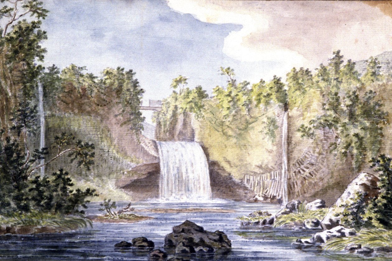 Skalní vodopád na ostrově Réunion od Jean Joseph Patu de Rosemont